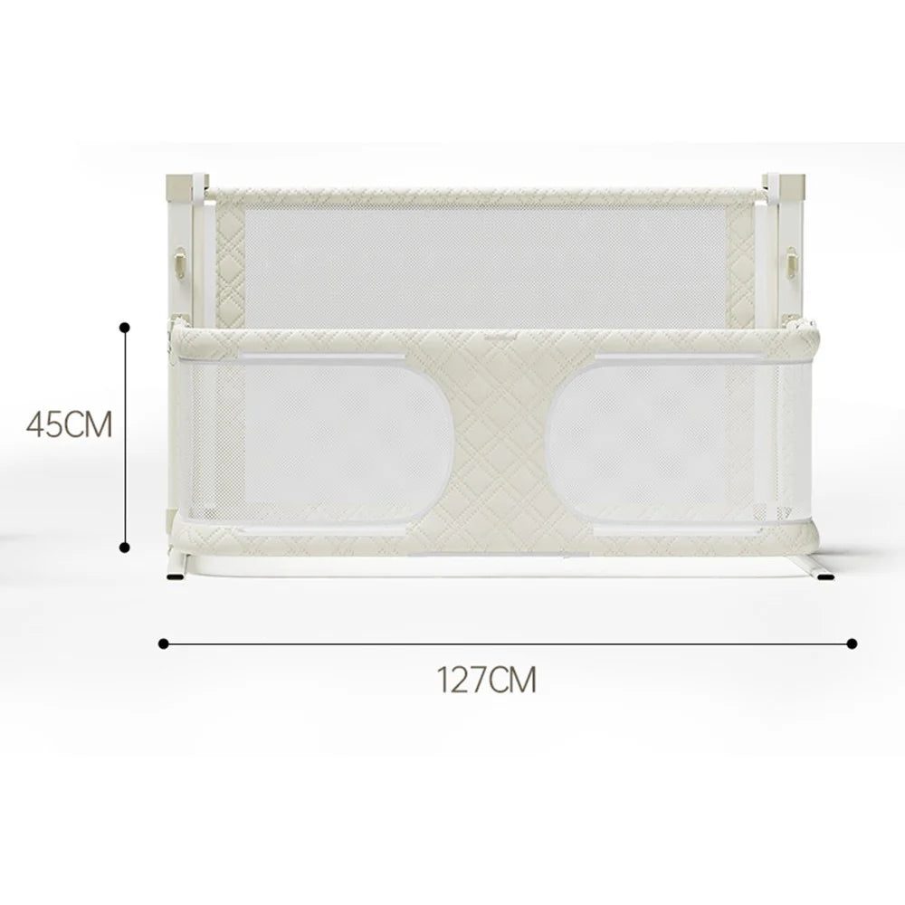 Height Adjustable Baby Bed, Guard Rail Crib for Toddlers