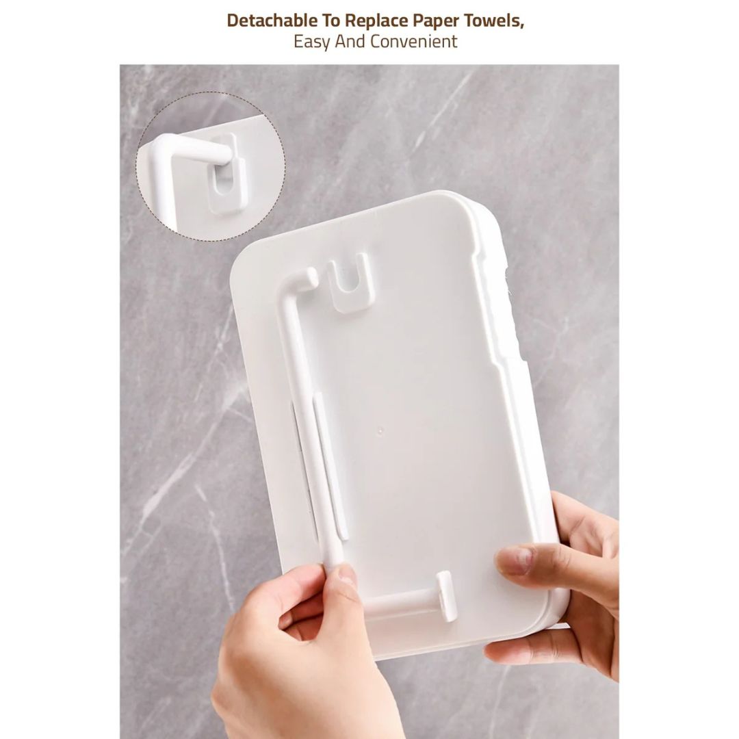 Transparent Wall-Mounted Toilet Paper Holder with Storage Shelf - for Bathroom, Kitchen