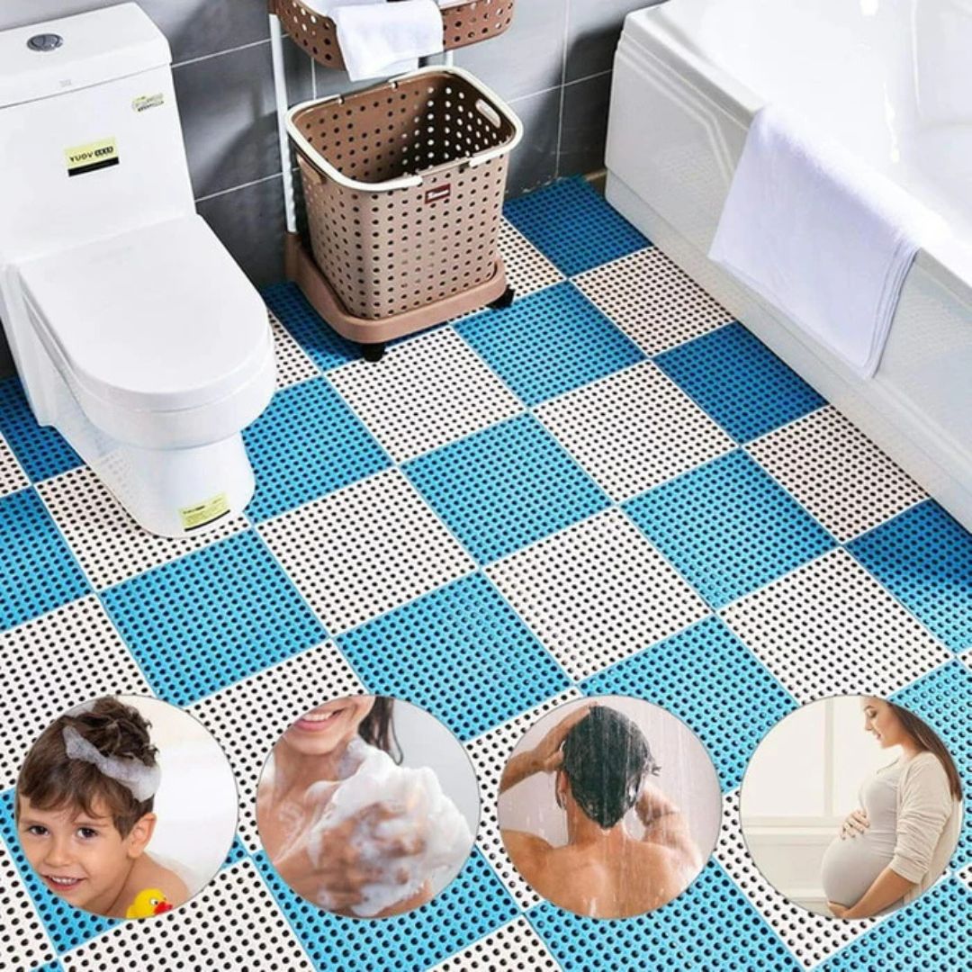 Non-Slip Bathroom Shower Mat, Mesh Square Floor Mat