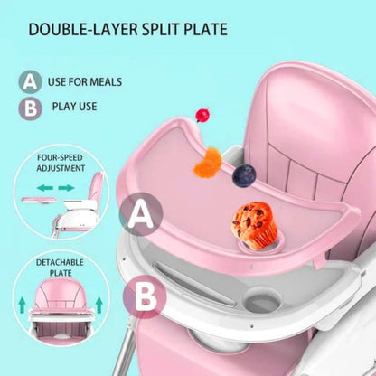 Baby Feeding High Chair, Convertible Baby Chair With Tray, Booster Seat For Infants