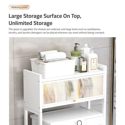 Laundry Room Storage Cabinet Organizer, Washing Machine Storage Rack Holder For Home