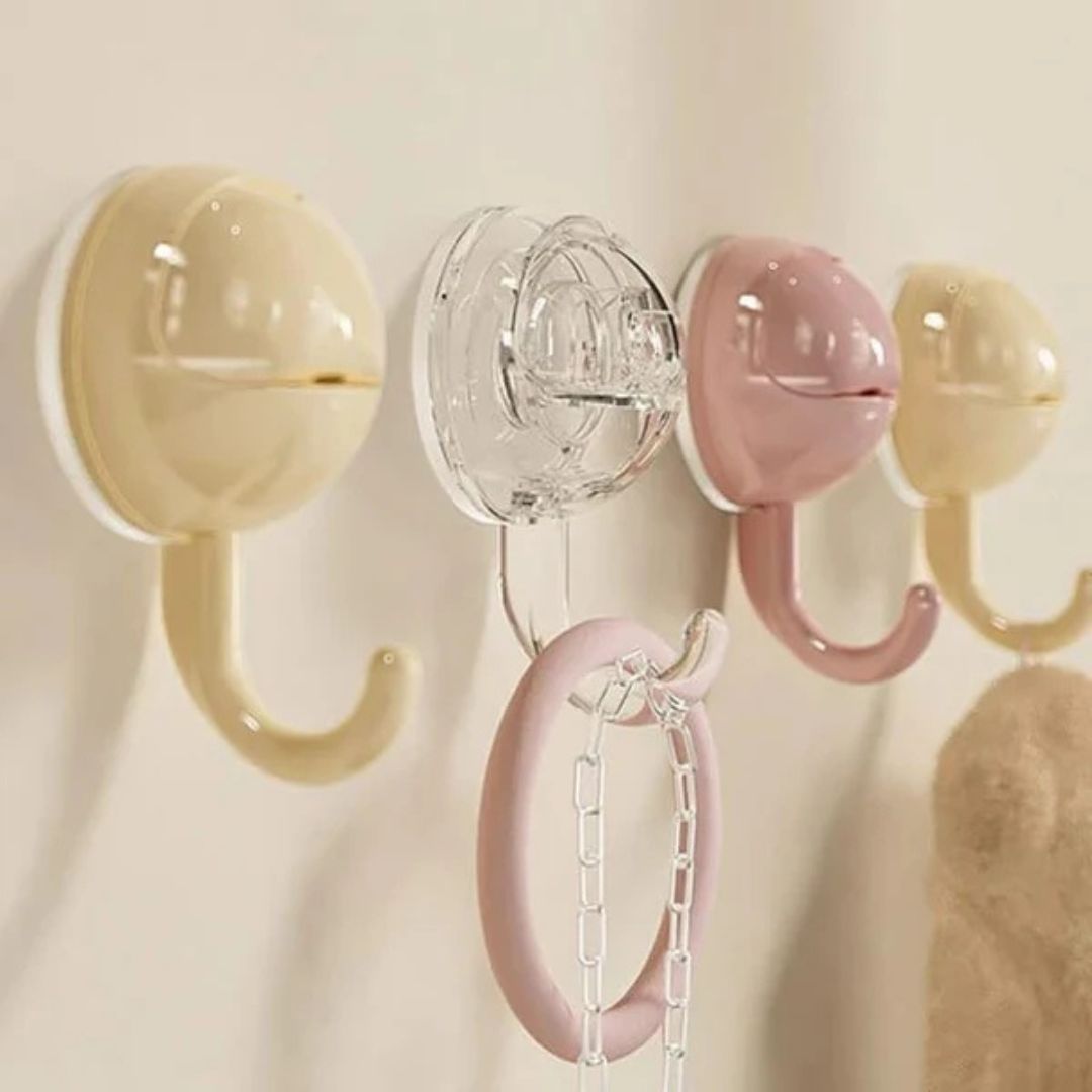 Reusable Suction Cup Hook, Hanger Hook Clip for Bathroom and Kitchen Organization