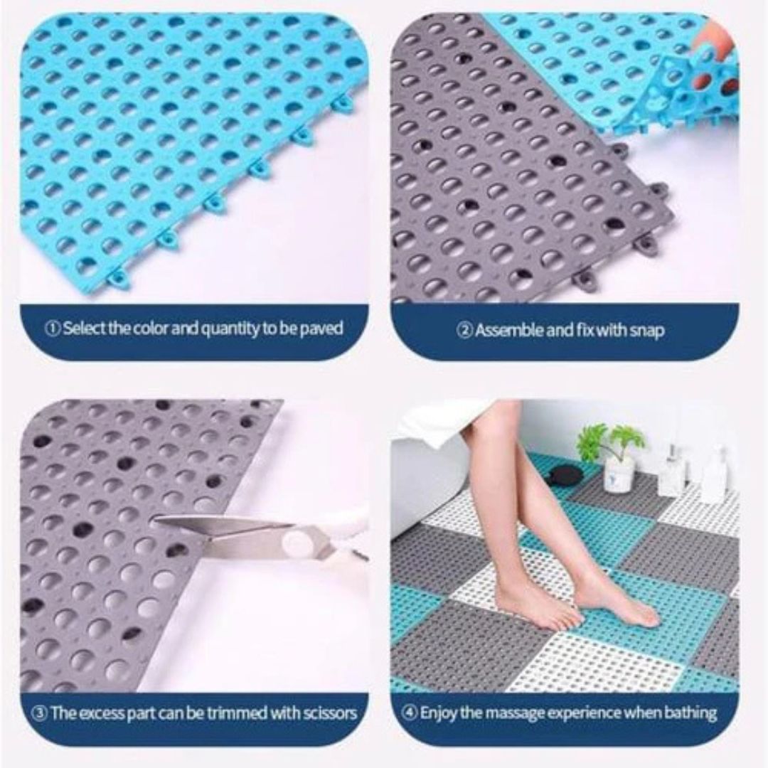 Non-Slip Bathroom Shower Mat, Mesh Square Floor Mat