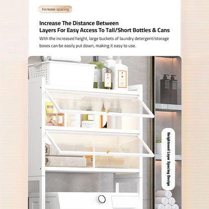 Laundry Room Storage Cabinet Organizer, Washing Machine Storage Rack Holder For Home
