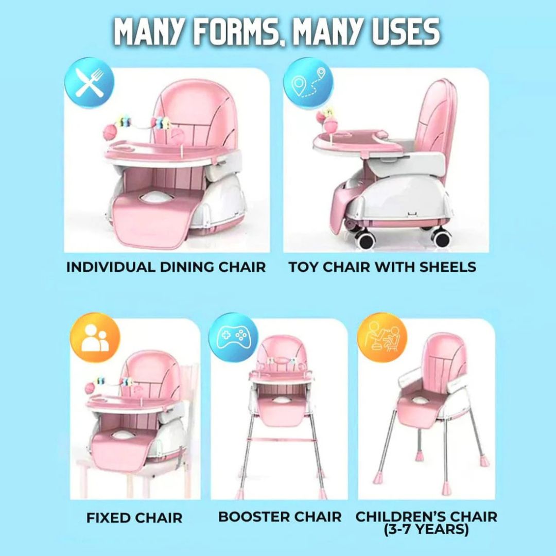 Baby Feeding High Chair, Convertible Baby Chair With Tray, Booster Seat For Infants