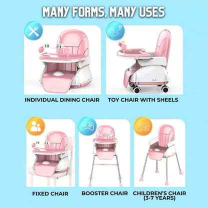 Baby Feeding High Chair, Convertible Baby Chair With Tray, Booster Seat For Infants