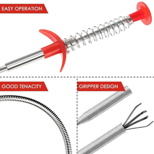 Multifunctional Cleaning Claw, 120 cm Hair Drain Clog Remover Tool for Kitchen Sink, Bathroom Tub, Toilet