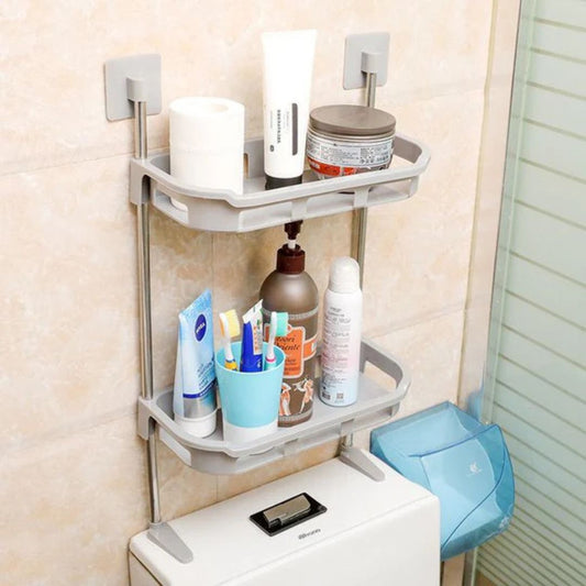 Punch-free Storage Shelf Above Toilet with Support Feet, Toilet Organizer Rack