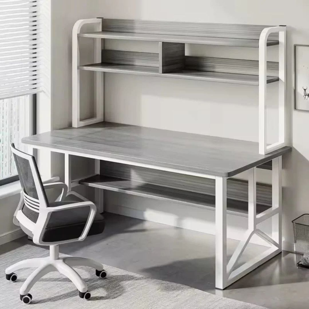 Computer Desk, Creative Study Writing Table, Work Table with Storage Rack