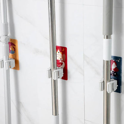 Nail-free Wall Mount Mop Brush Broom Holder