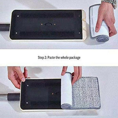 360° 2in1 Flat Mop - Self-Wash And Squeeze Dry Flat Mop With Bucket 2 Mop Pads