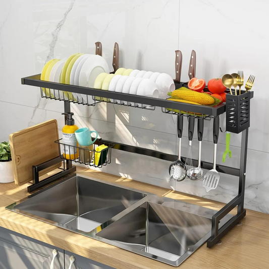 Dish Drying Stainless Steel Kitchen Over Sink Storage Rack