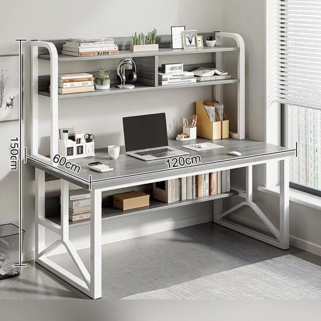 Computer Desk, Creative Study Writing Table, Work Table with Storage Rack