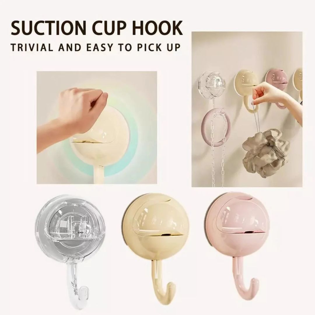 Reusable Suction Cup Hook, Hanger Hook Clip for Bathroom and Kitchen Organization