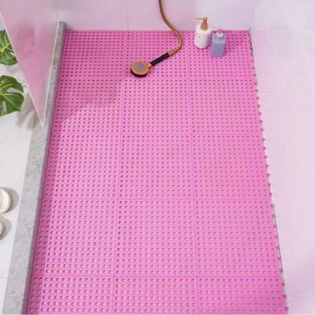 Non-Slip Bathroom Shower Mat, Mesh Square Floor Mat