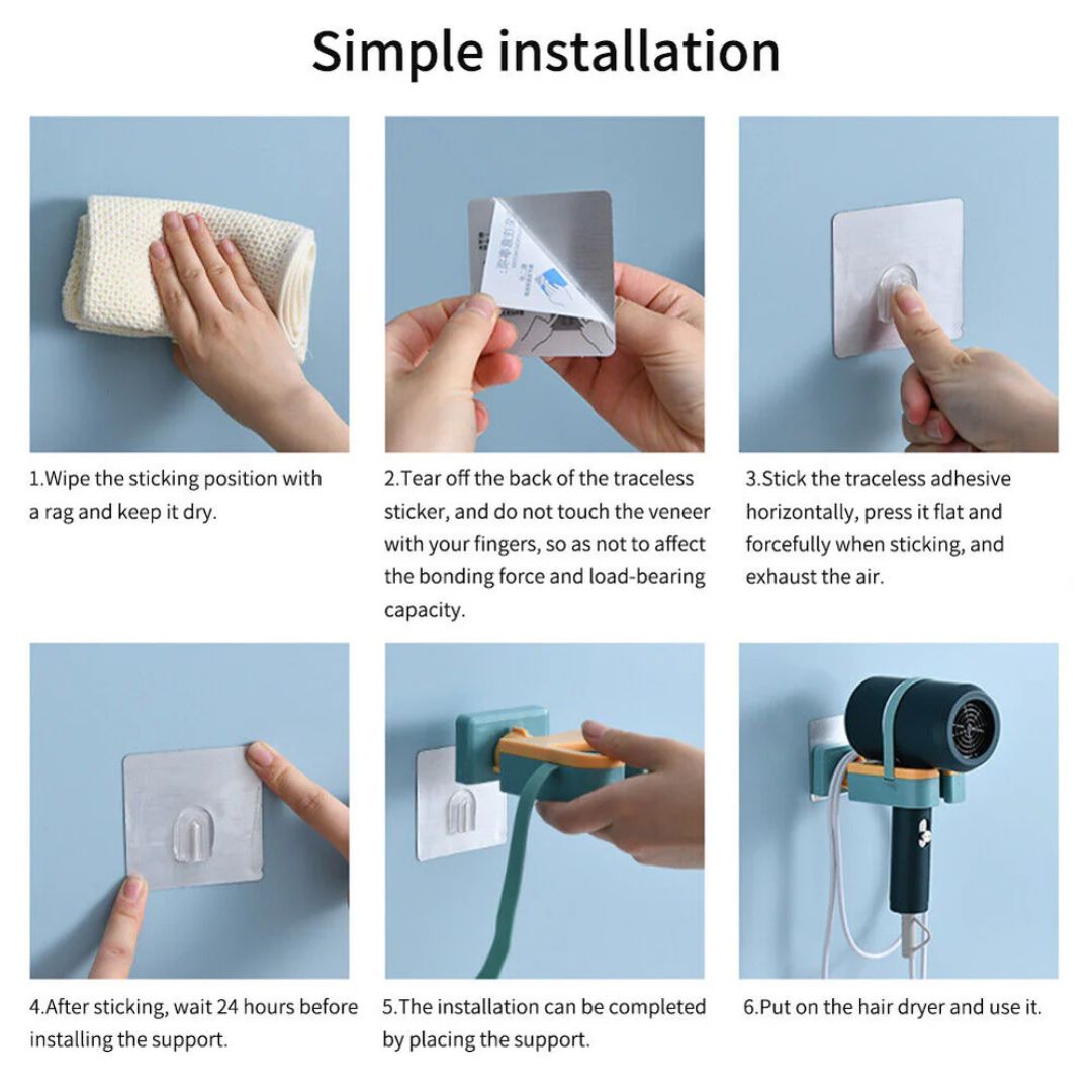 Wall Mount Hair Dryer Organizer
