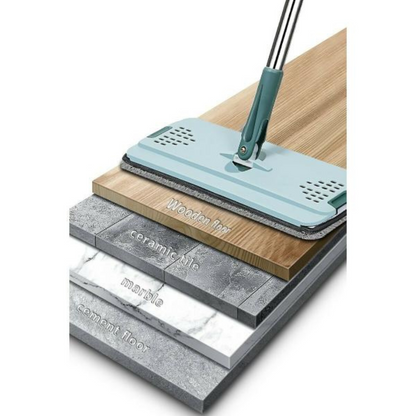 360° 2in1 Flat Mop - Self-Wash And Squeeze Dry Flat Mop With Bucket 2 Mop Pads