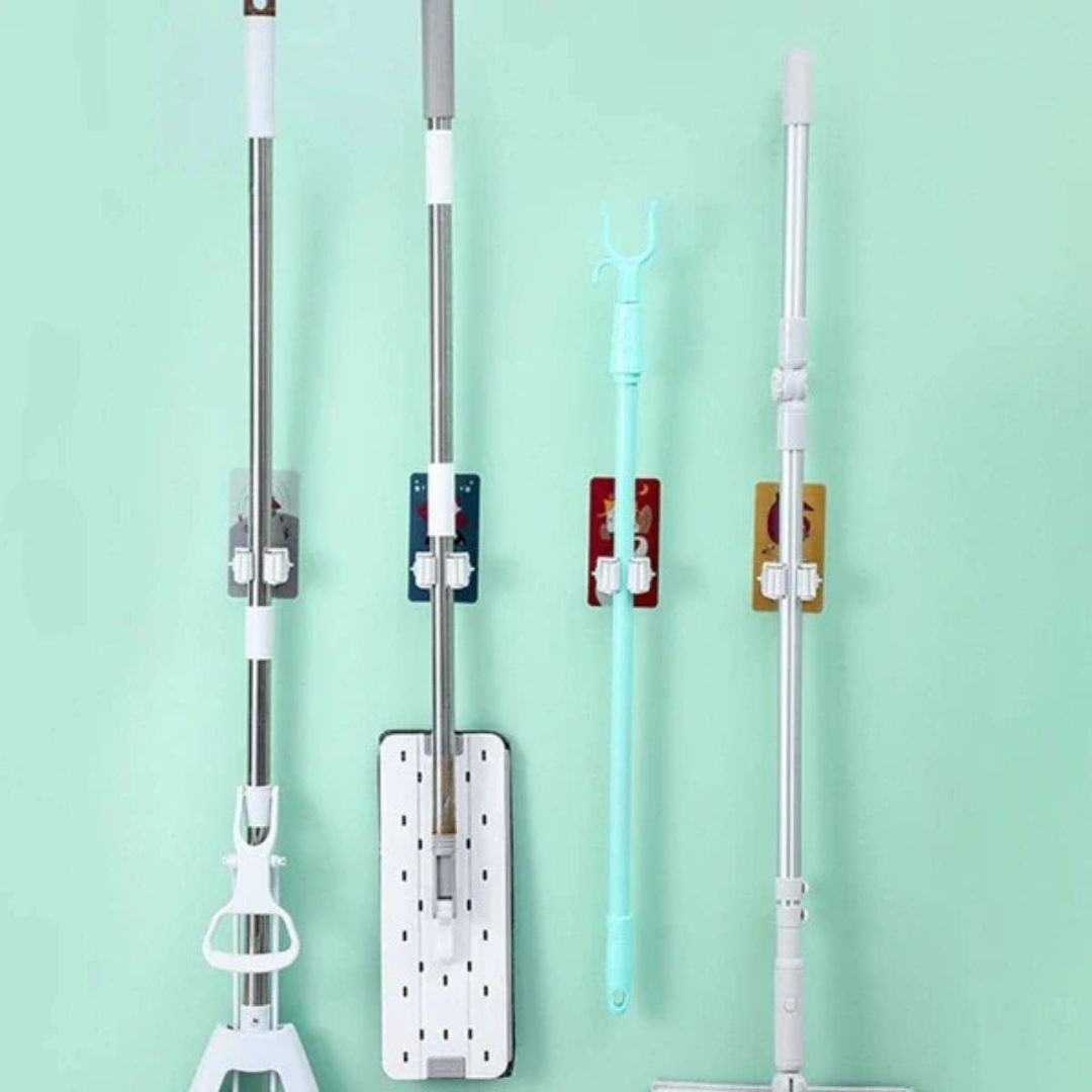 Nail-free Wall Mount Mop Brush Broom Holder