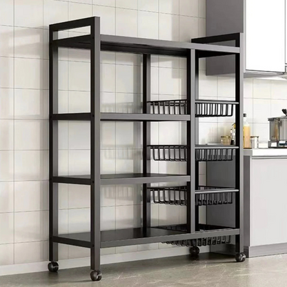 Multi-Tier Kitchen Storage Rack – Household Organizer Shelf with Mesh Baskets