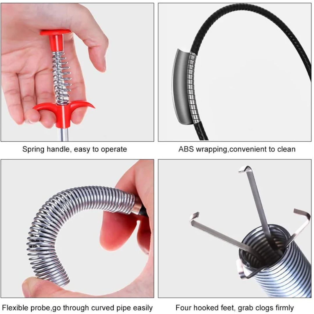 Multifunctional Cleaning Claw, 120 cm Hair Drain Clog Remover Tool for Kitchen Sink, Bathroom Tub, Toilet