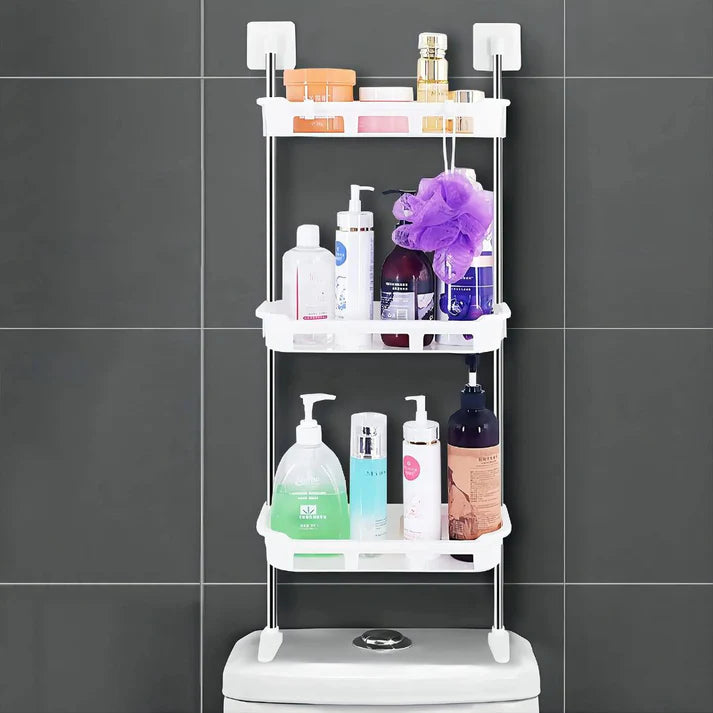 Punch-free Storage Shelf Above Toilet with Support Feet, Toilet Organizer Rack