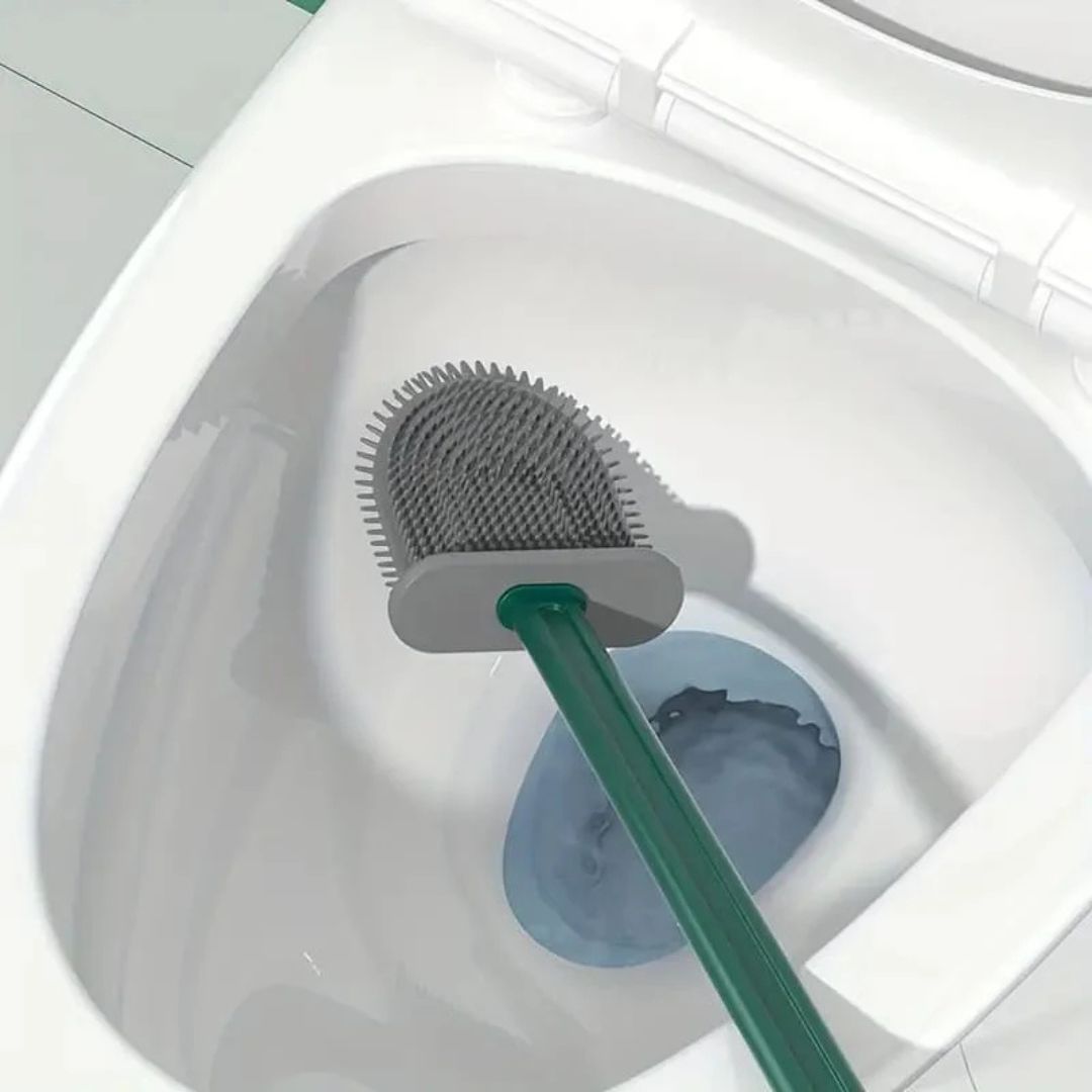 Toilet Brush and Holder Set, 3 in 1 Wall Mounted Toilet Cleaning Set Color: White