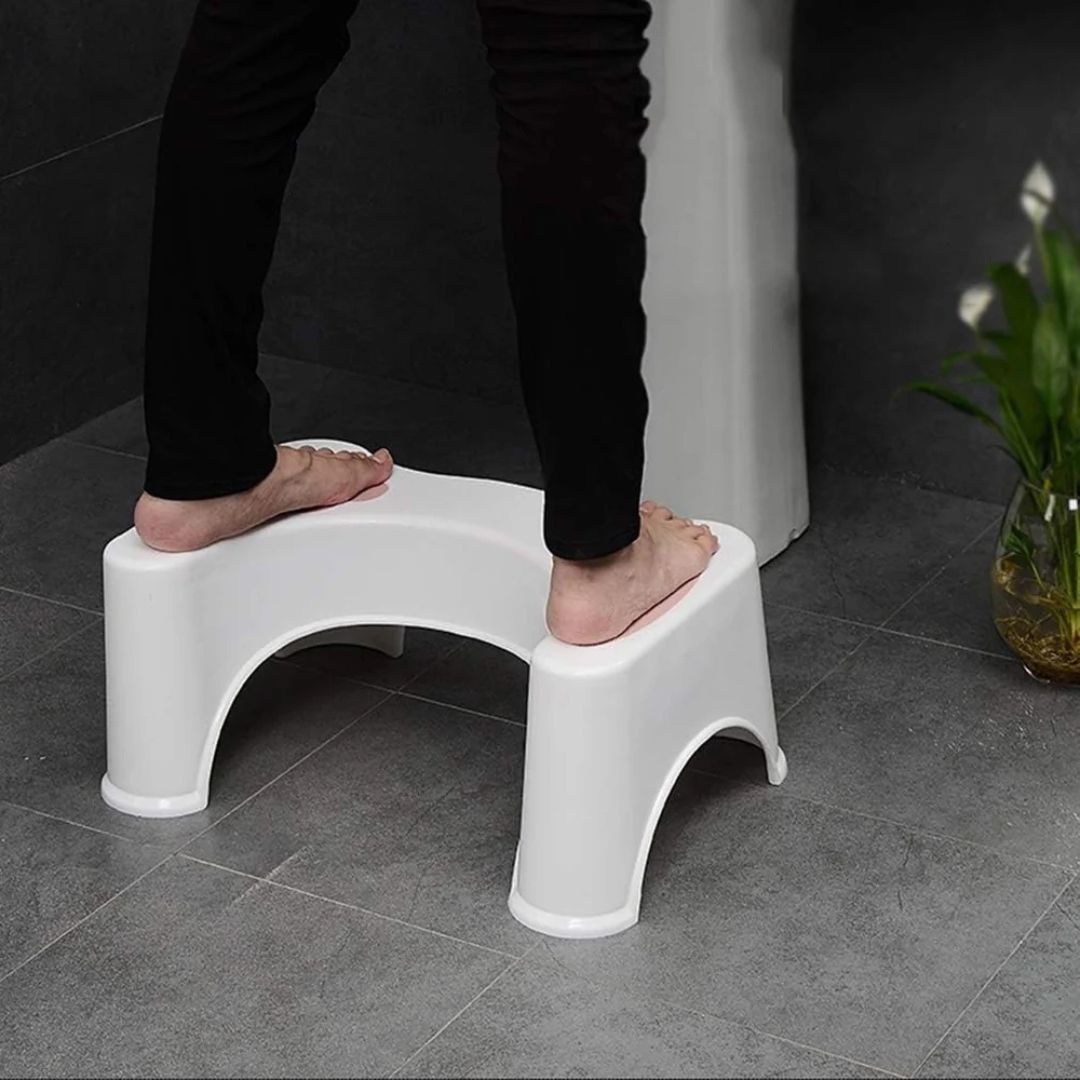 Squat Stool for Western Toilet - Comfortable Non-Slip Squatting Toilet Bathroom Seat Foot Rest Stool