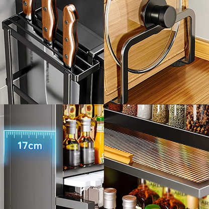 Kitchen Countertop Spice Rack, Kitchen Shelf Storage Organizer Cabinet