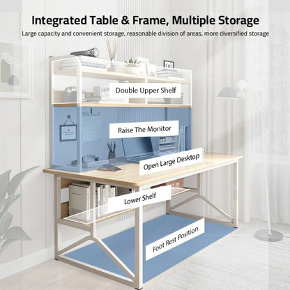 Computer Desk, Creative Study Writing Table, Work Table with Storage Rack