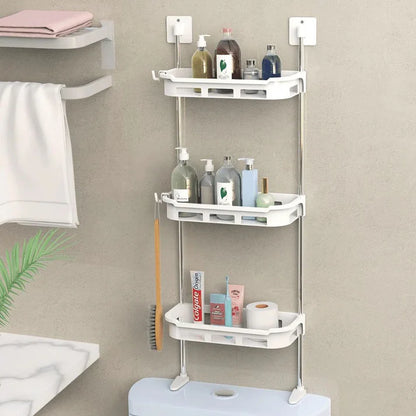 Punch-free Storage Shelf Above Toilet with Support Feet, Toilet Organizer Rack