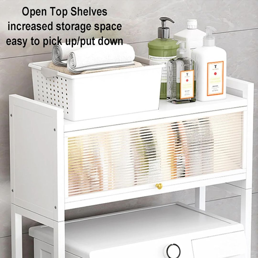 Laundry Room Storage Cabinet Organizer, Washing Machine Storage Rack Holder For Home