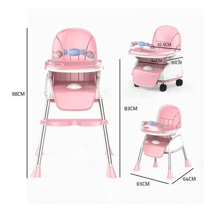 Baby Feeding High Chair, Convertible Baby Chair With Tray, Booster Seat For Infants