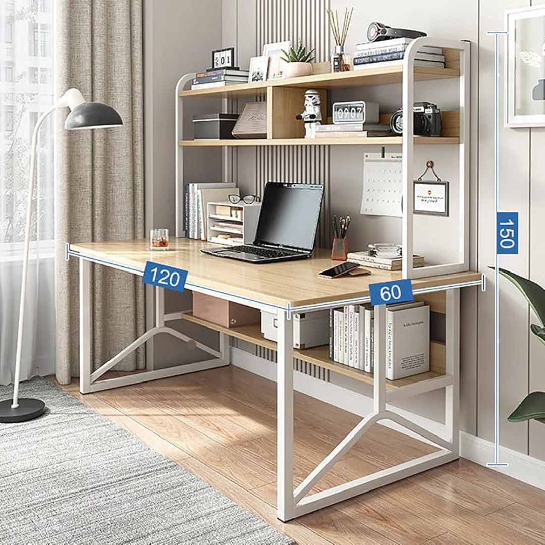 Computer Desk, Creative Study Writing Table, Work Table with Storage Rack