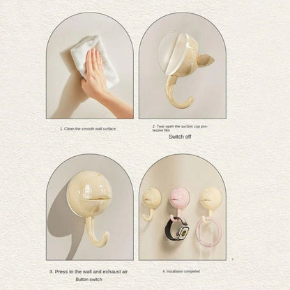 Reusable Suction Cup Hook, Hanger Hook Clip for Bathroom and Kitchen Organization