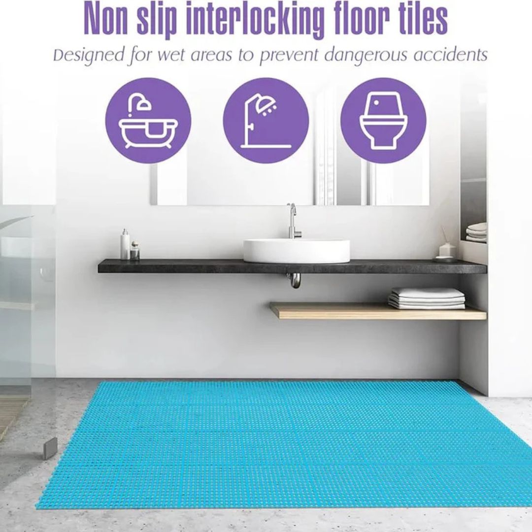 Non-Slip Bathroom Shower Mat, Mesh Square Floor Mat
