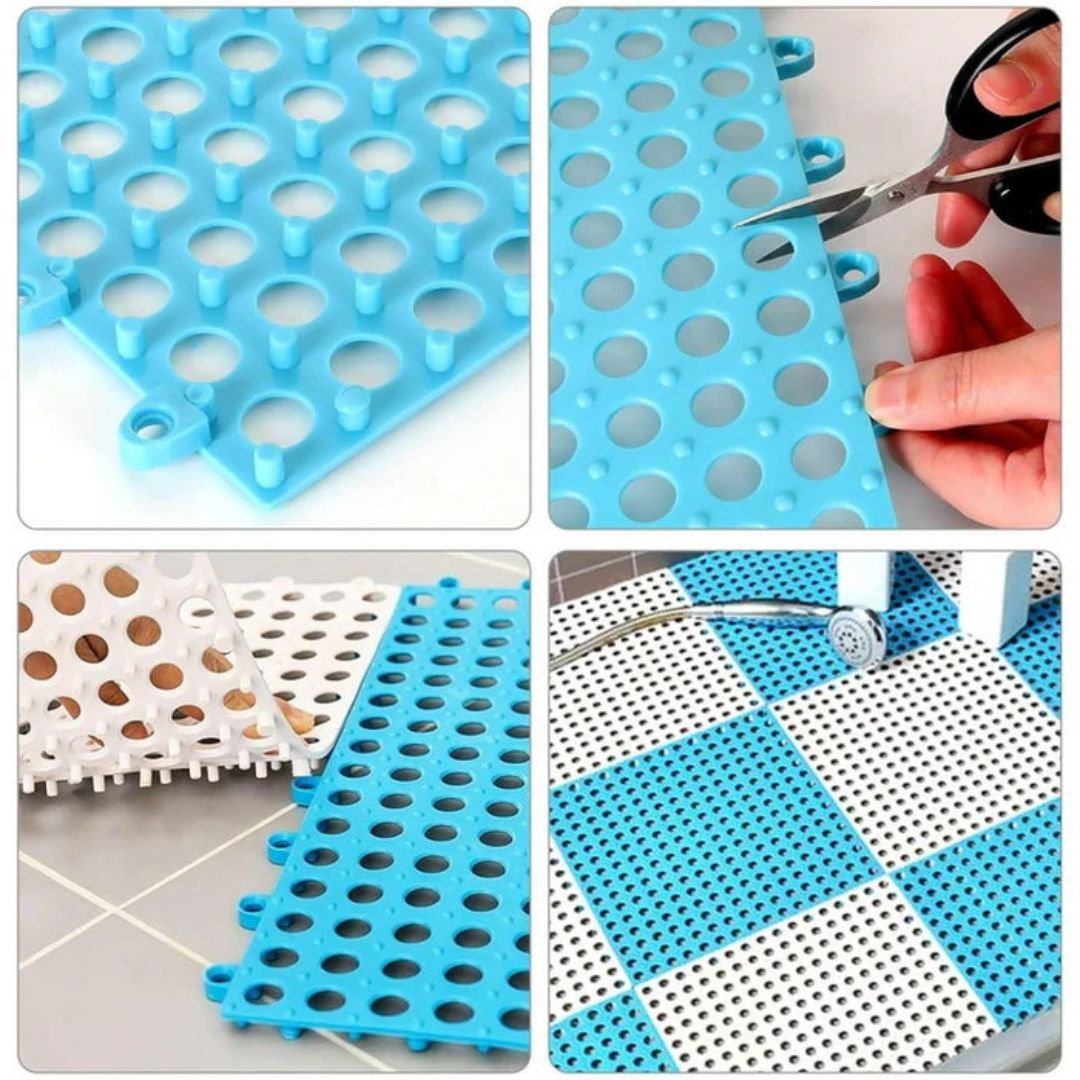 Non-Slip Bathroom Shower Mat, Mesh Square Floor Mat