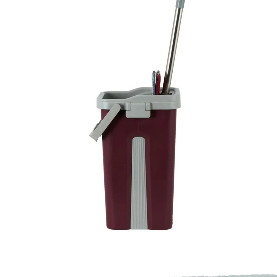 360° 2in1 Flat Mop - Self-Wash And Squeeze Dry Flat Mop With Bucket 2 Mop Pads