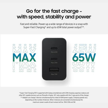 Samsung 65W TRIO Fast Charging Power Adapter