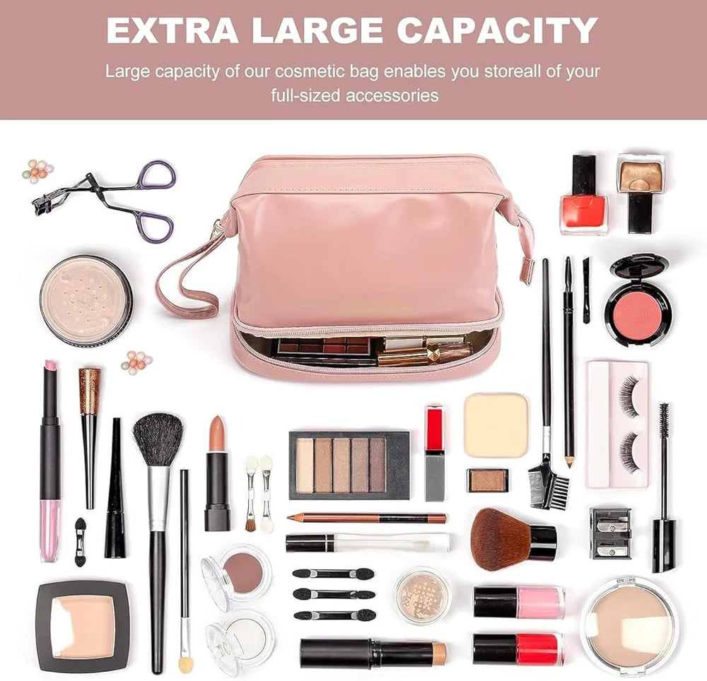 Travel Cosmetic Makeup Organizer Bag, Women Toiletry Pouch Bag